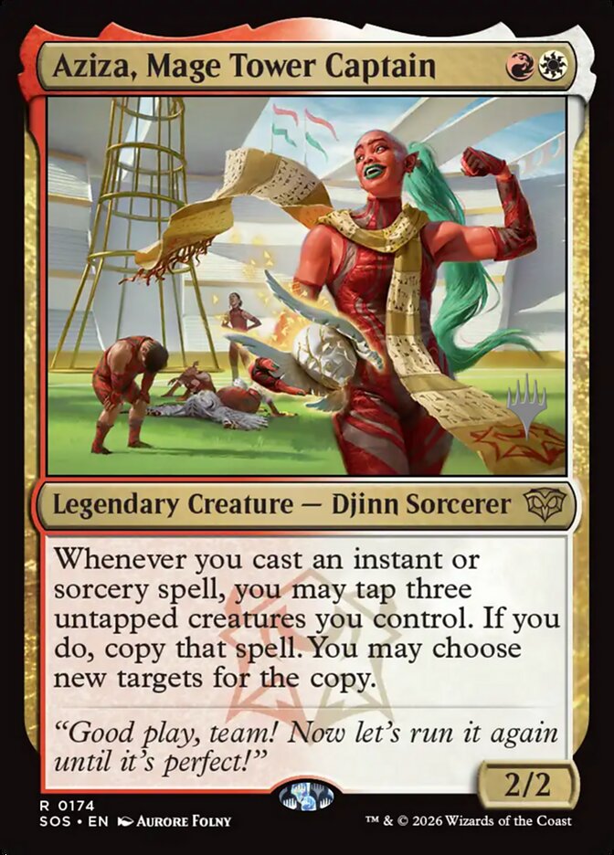 Aziza, Mage Tower Captain – Rare Magic: The Gathering card from Secrets of Strixhaven Promos (#174p)