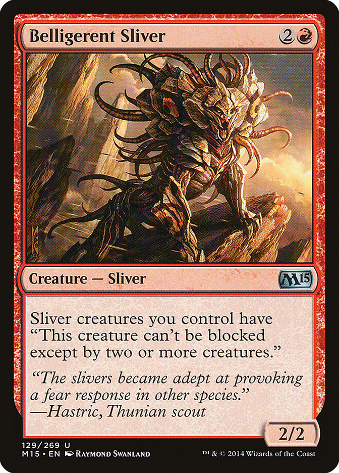 Belligerent Sliver – Uncommon Magic: The Gathering card from Magic 2015 (#129)
