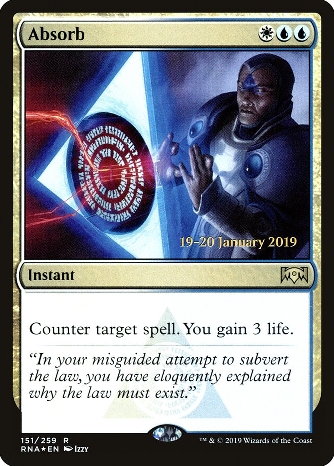Absorb – Rare Magic: The Gathering card from Ravnica Allegiance Promos (#151s)