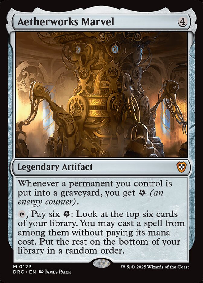 Aetherworks Marvel – Mythic Magic: The Gathering card from Aetherdrift Commander (#123)