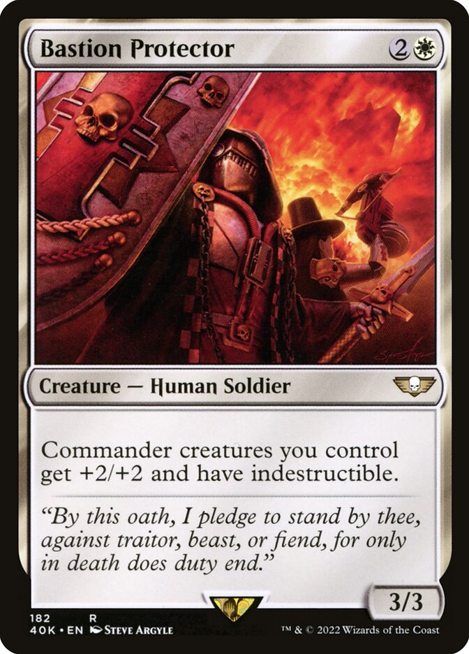 Bastion Protector – Rare Magic: The Gathering card from Warhammer 40,000 Commander (#182)