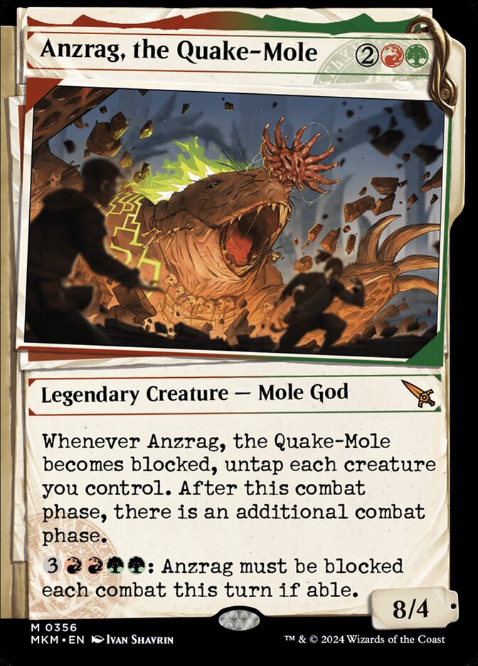 Anzrag, the Quake-Mole – Mythic Magic: The Gathering card from Murders at Karlov Manor (#356)