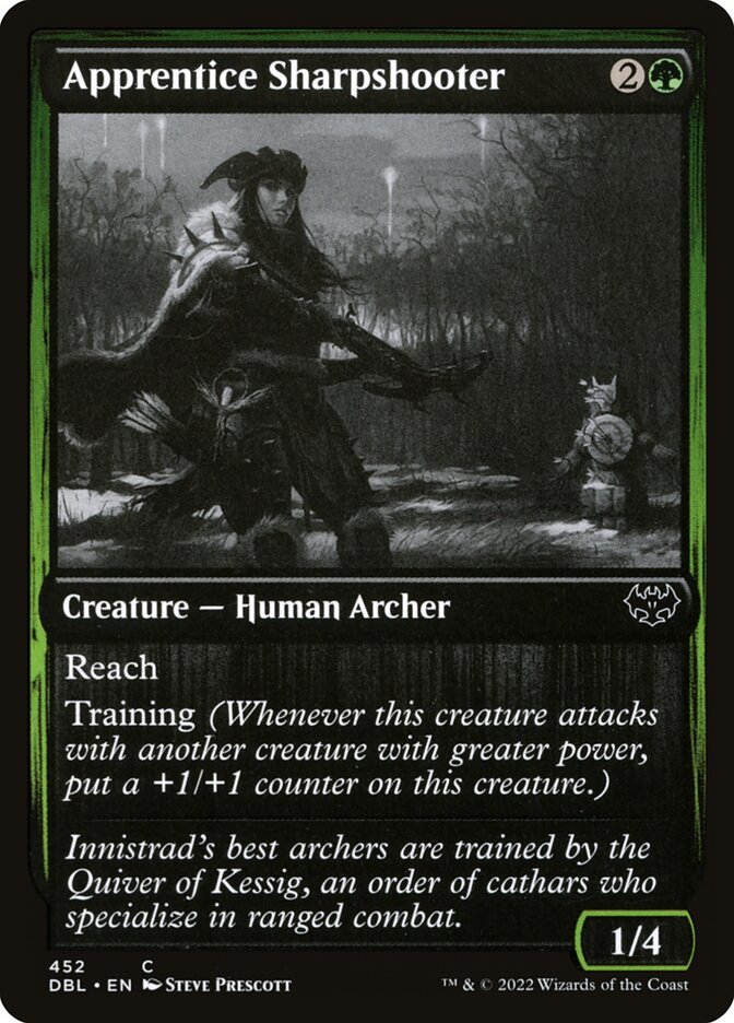 Apprentice Sharpshooter – Common Magic: The Gathering card from Innistrad: Double Feature (#452)