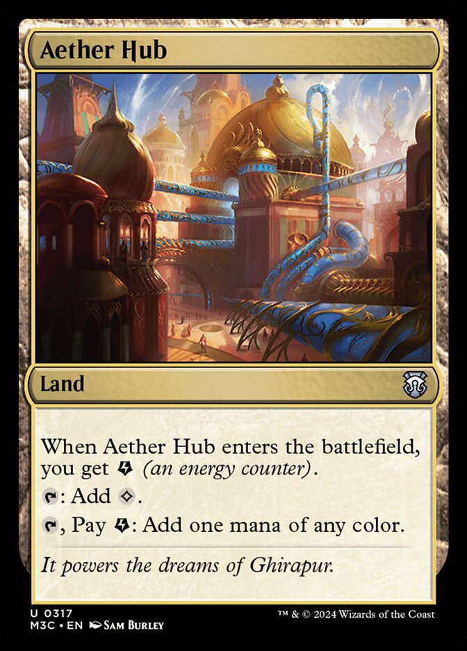 Aether Hub – Uncommon Magic: The Gathering card from Modern Horizons 3 Commander (#317)
