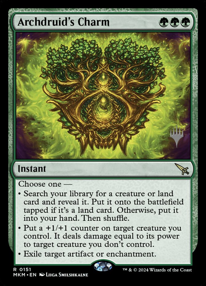 Archdruid's Charm – Rare Magic: The Gathering card from Murders at Karlov Manor Promos (#151p)
