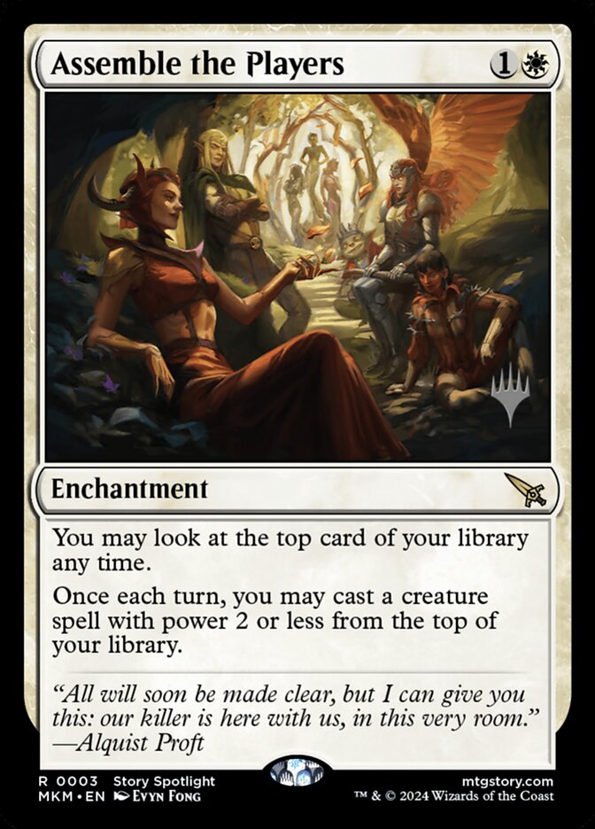 Assemble the Players – Rare Magic: The Gathering card from Murders at Karlov Manor Promos (#3p)
