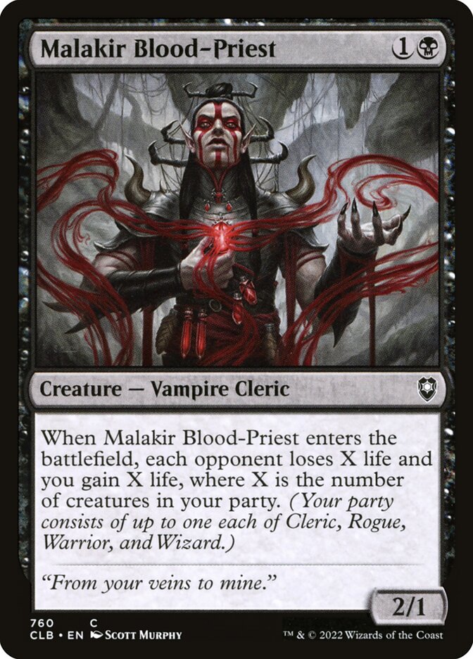 Malakir Blood-Priest – Common Magic: The Gathering card from Commander Legends: Battle for Baldur's Gate (#760)