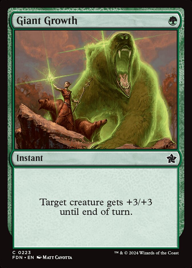 Giant Growth – Common Magic: The Gathering card from Foundations (#223)