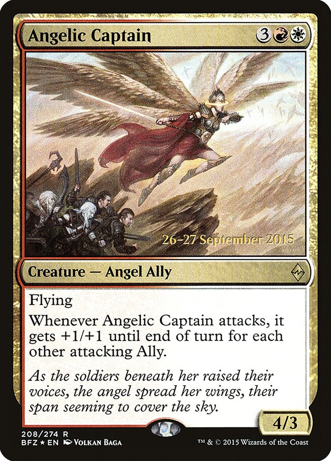 Angelic Captain – Rare Magic: The Gathering card from Battle for Zendikar Promos (#208s)