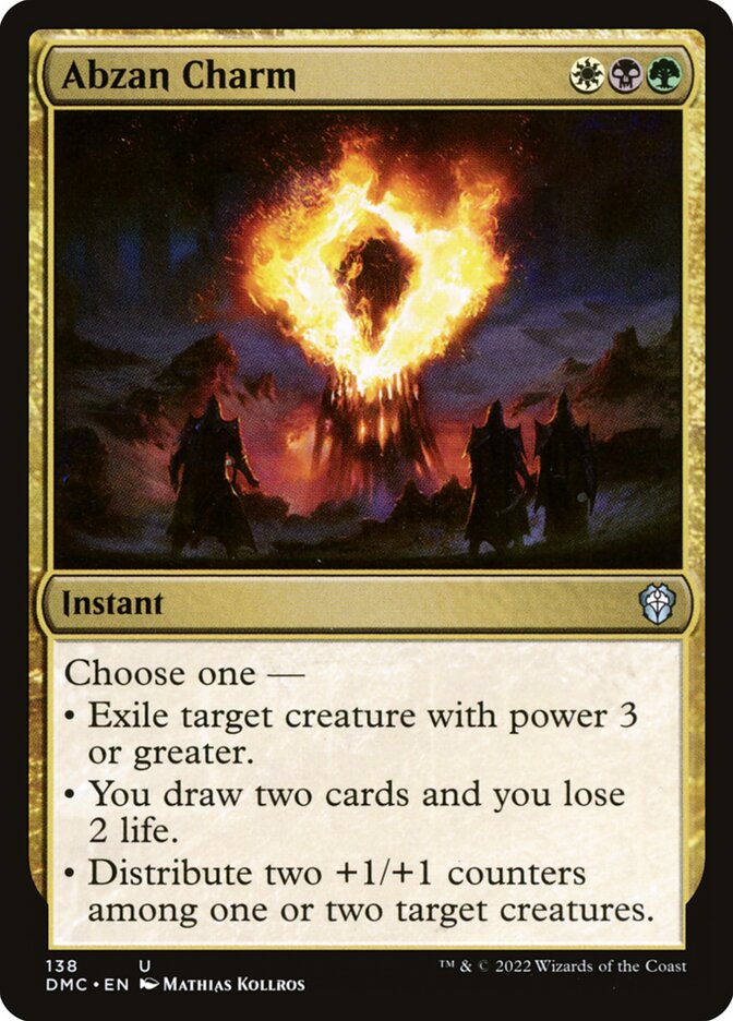 Abzan Charm – Uncommon Magic: The Gathering card from Dominaria United Commander (#138)
