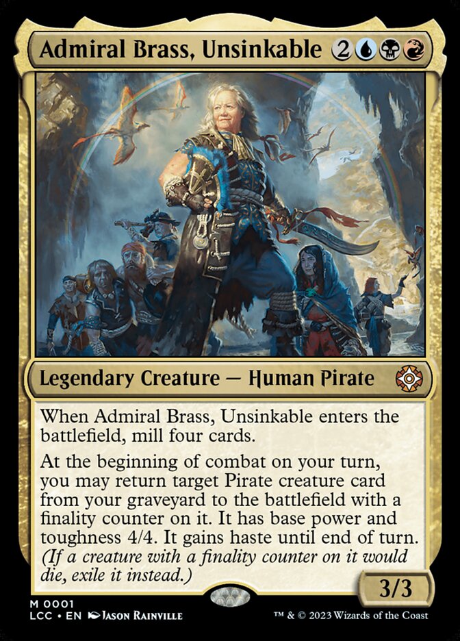 Admiral Brass, Unsinkable – Mythic Magic: The Gathering card from The Lost Caverns of Ixalan Commander (#1)