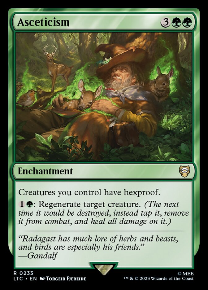 Asceticism – Rare Magic: The Gathering card from Tales of Middle-earth Commander (#233)