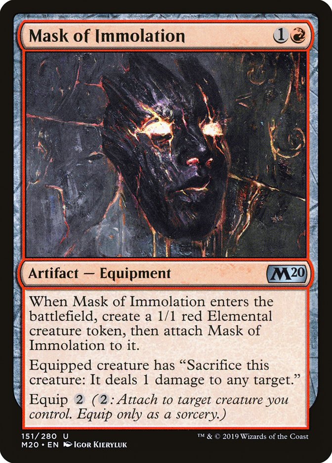 Mask of Immolation – Uncommon Magic: The Gathering card from Core Set 2020 (#151)