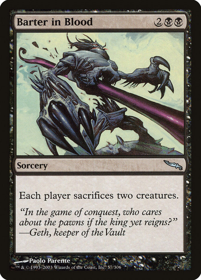 Barter in Blood – Uncommon Magic: The Gathering card from Mirrodin (#57)