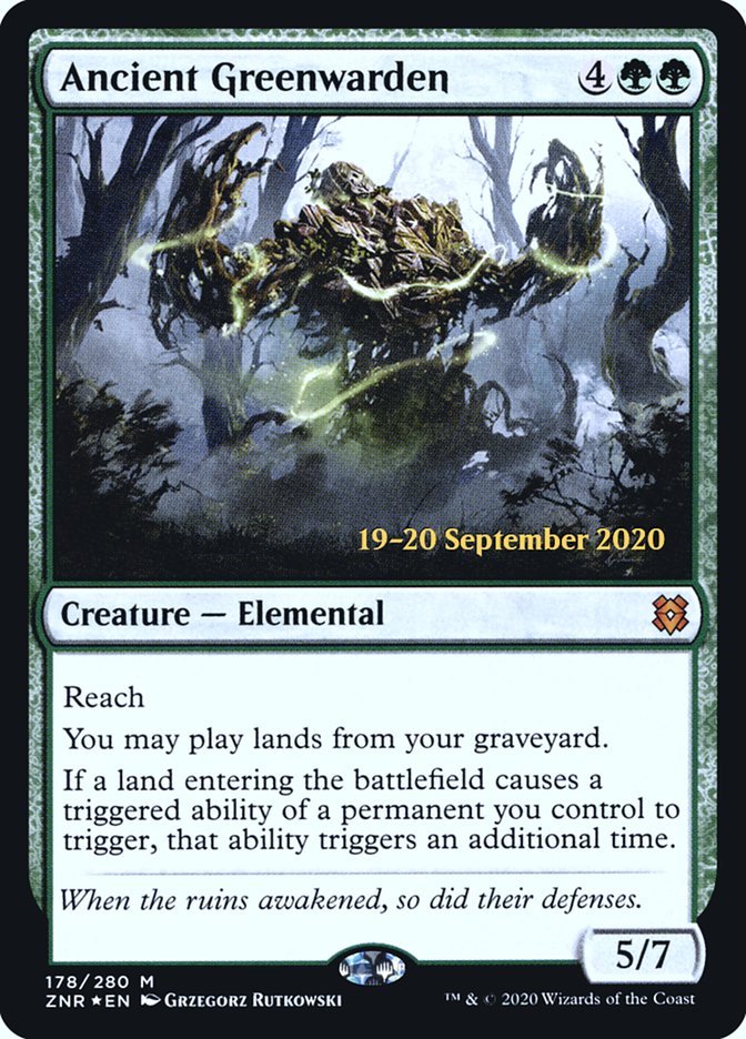 Ancient Greenwarden – Mythic Magic: The Gathering card from Zendikar Rising Promos (#178s)