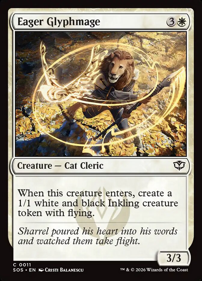 Eager Glyphmage – Common Magic: The Gathering card from Secrets of Strixhaven (#11)