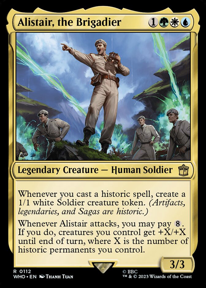 Alistair, the Brigadier – Rare Magic: The Gathering card from Doctor Who (#112)