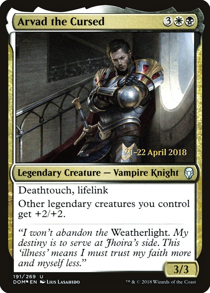 Arvad the Cursed – Uncommon Magic: The Gathering card from Dominaria Promos (#191s)