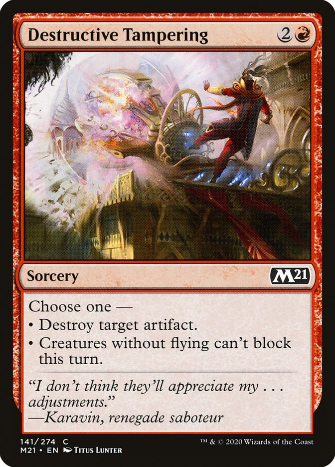 Destructive Tampering – Common Magic: The Gathering card from Core Set 2021 (#141)