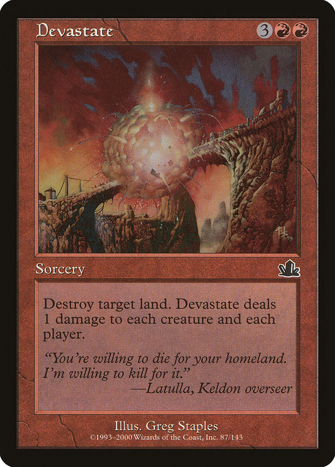 Devastate – Common Magic: The Gathering card from Prophecy (#87)