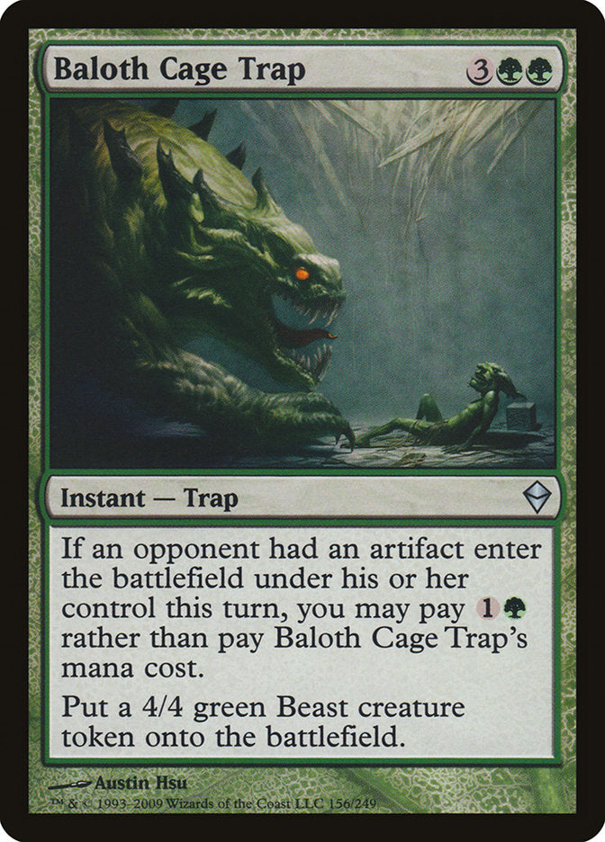 Baloth Cage Trap – Uncommon Magic: The Gathering card from Zendikar (#156)