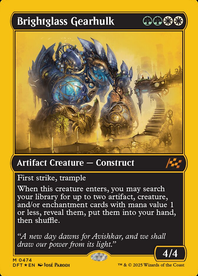 Brightglass Gearhulk – Mythic Magic: The Gathering card from Aetherdrift (#474)