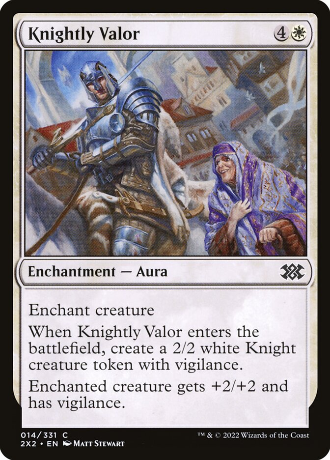 Knightly Valor – Common Magic: The Gathering card from Double Masters 2022 (#14)