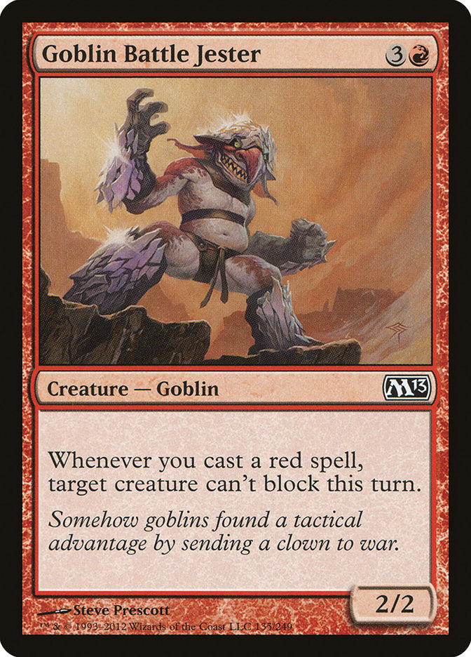 Goblin Battle Jester – Common Magic: The Gathering card from Magic 2013 (#135)