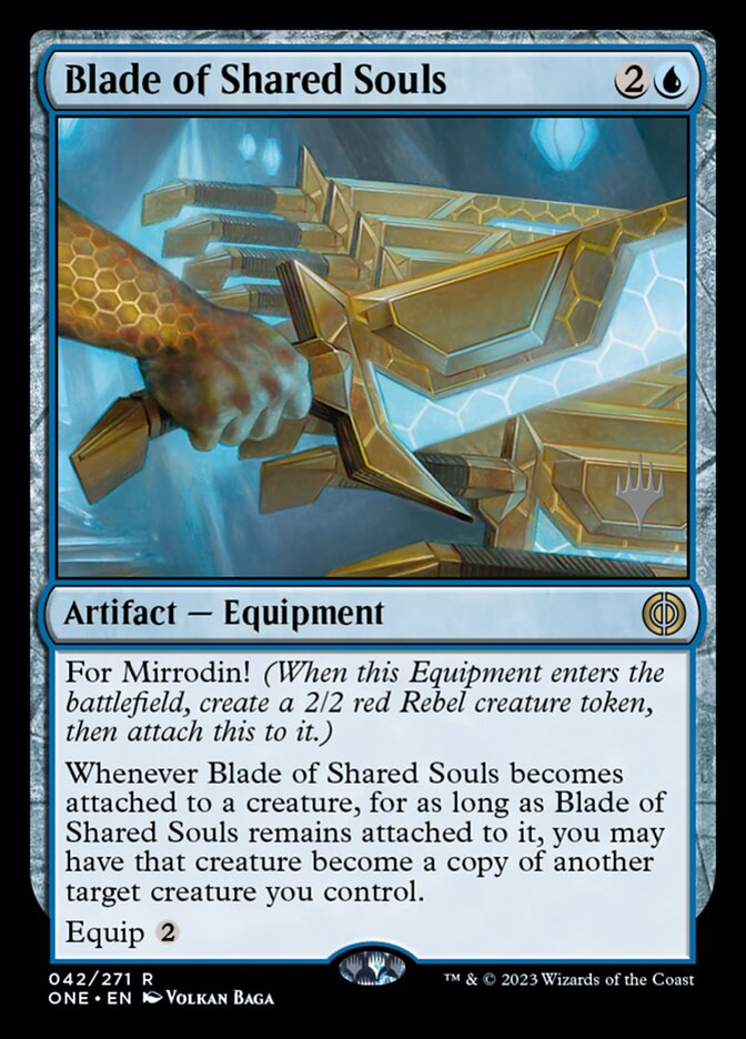 Blade of Shared Souls – Rare Magic: The Gathering card from Phyrexia: All Will Be One Promos (#42p)