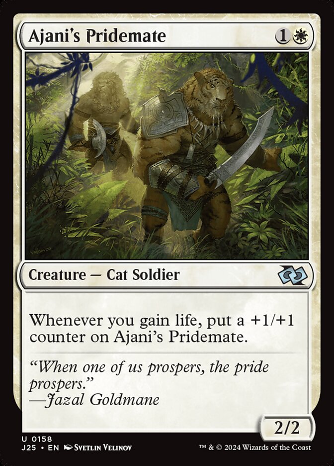Ajani's Pridemate – Uncommon Magic: The Gathering card from Foundations Jumpstart (#158)