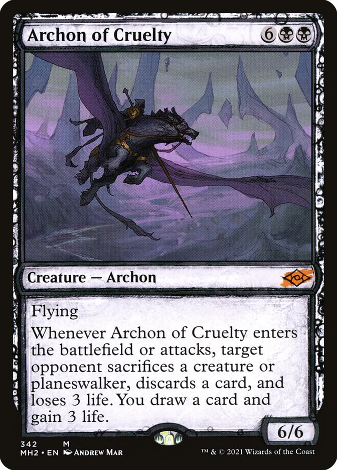 Archon of Cruelty – Mythic Magic: The Gathering card from Modern Horizons 2 (#342)