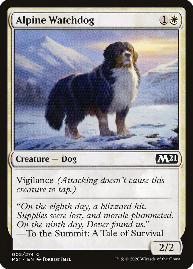 Alpine Watchdog – Common Magic: The Gathering card from Core Set 2021 (#2)