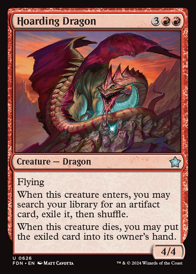 Hoarding Dragon – Uncommon Magic: The Gathering card from Foundations (#626)