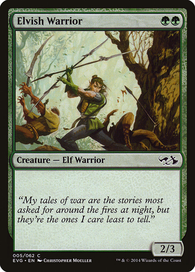 Elvish Warrior – Common Magic: The Gathering card from Duel Decks Anthology: Elves vs. Goblins (#5)