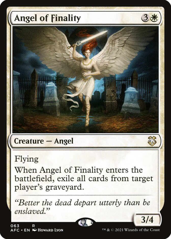 Angel of Finality – Rare Magic: The Gathering card from Forgotten Realms Commander (#63)