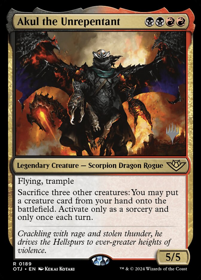 Akul the Unrepentant – Rare Magic: The Gathering card from Outlaws of Thunder Junction Promos (#189p)