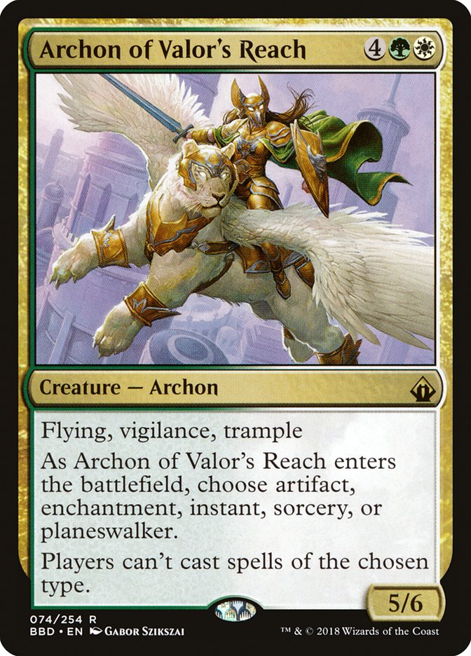 Archon of Valor's Reach – Rare Magic: The Gathering card from Battlebond (#74)