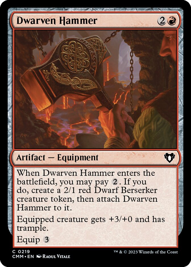 Dwarven Hammer – Common Magic: The Gathering card from Commander Masters (#219)