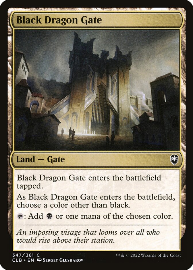 Black Dragon Gate – Common Magic: The Gathering card from Commander Legends: Battle for Baldur's Gate (#347)