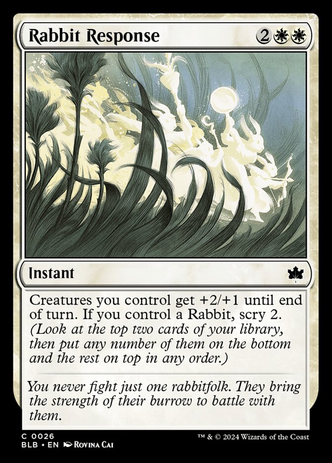 Rabbit Response – Common Magic: The Gathering card from Bloomburrow (#26)