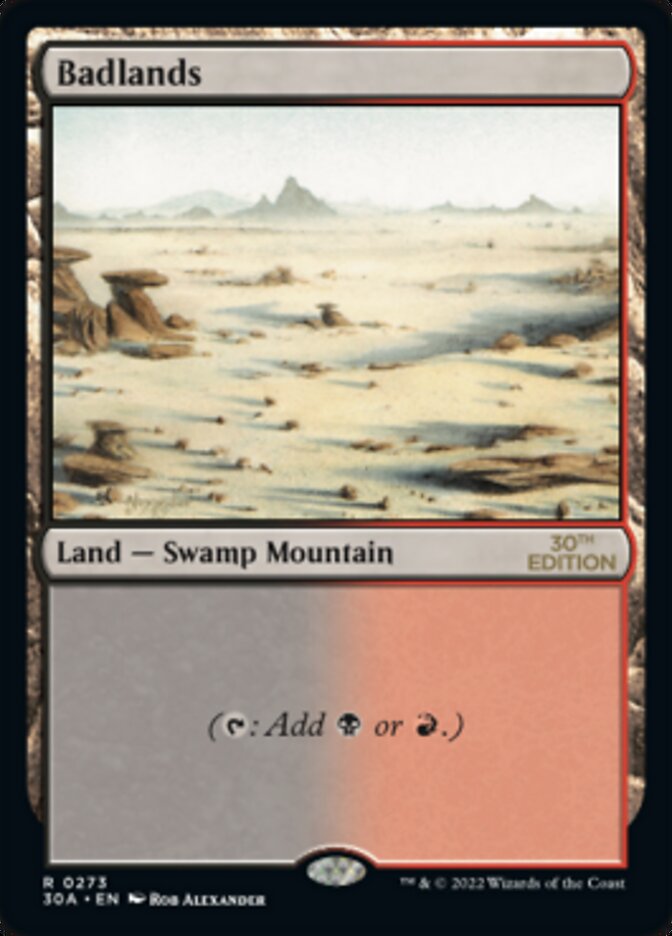 Badlands – Rare Magic: The Gathering card from 30th Anniversary Edition (#273)