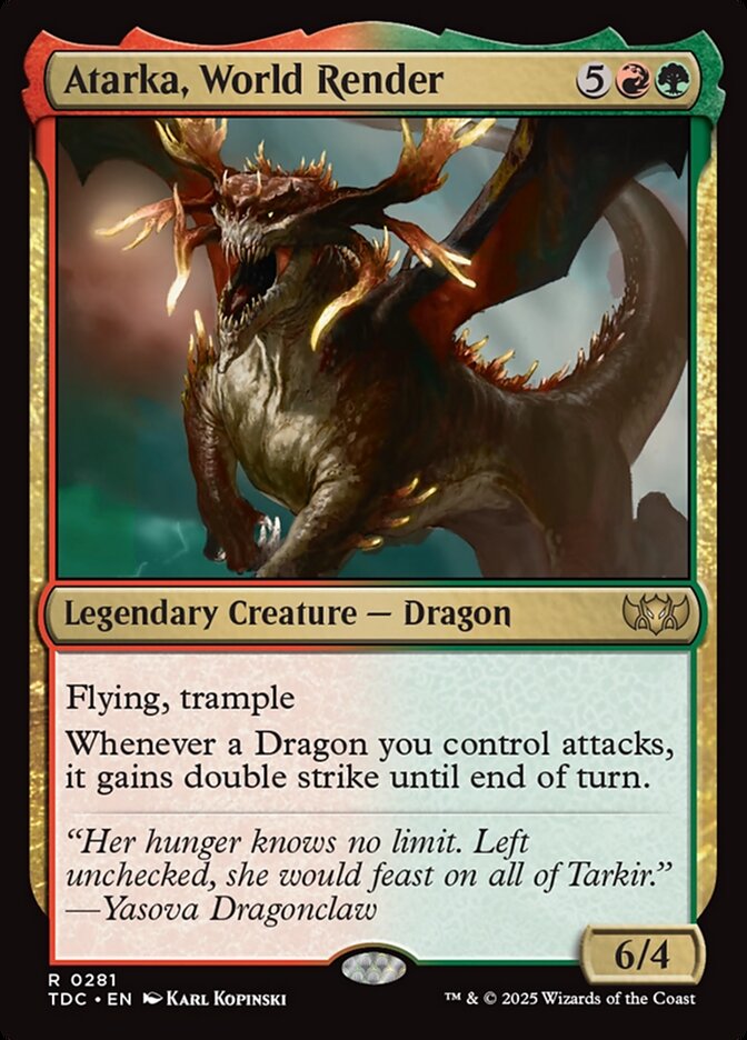 Atarka, World Render – Rare Magic: The Gathering card from Tarkir: Dragonstorm Commander (#281)