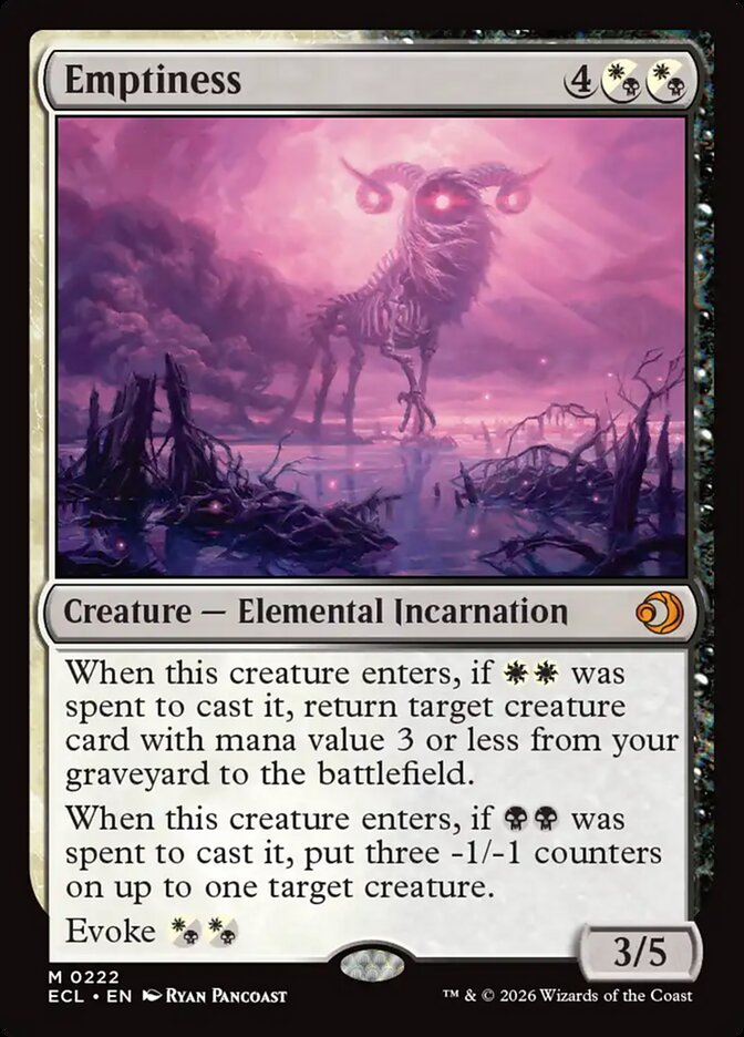 Emptiness – Mythic Magic: The Gathering card from Lorwyn Eclipsed (#222)