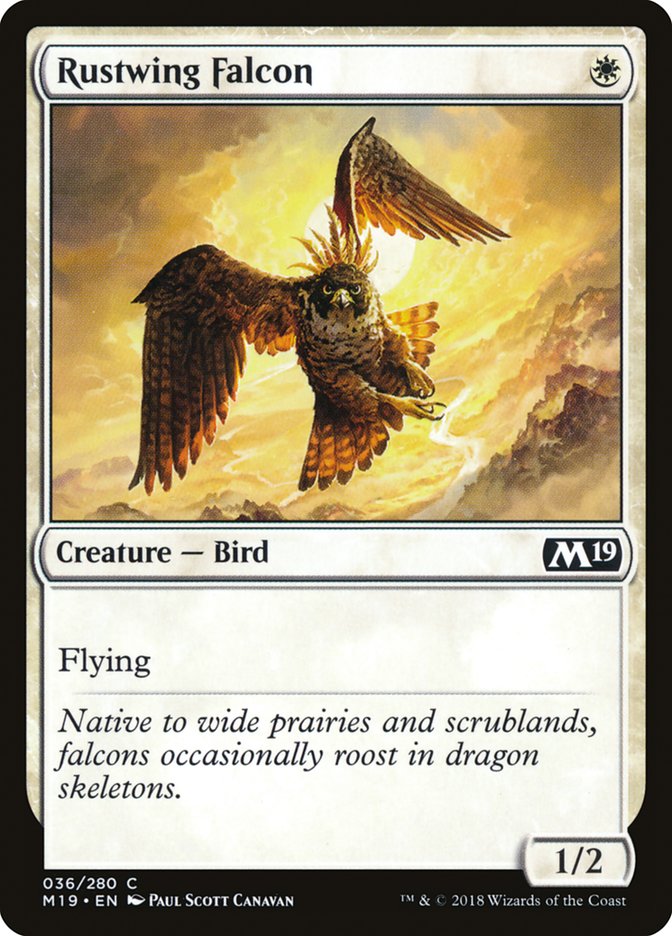 Rustwing Falcon – Common Magic: The Gathering card from Core Set 2019 (#36)