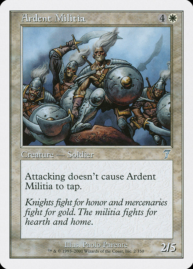 Ardent Militia – Uncommon Magic: The Gathering card from Seventh Edition (#2)