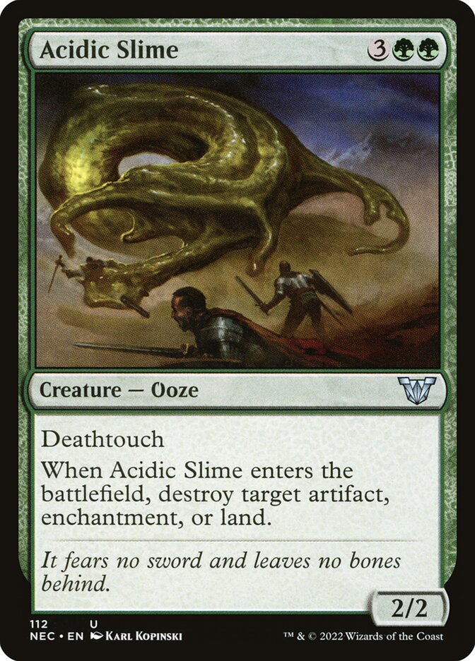 Acidic Slime – Uncommon Magic: The Gathering card from Neon Dynasty Commander (#112)