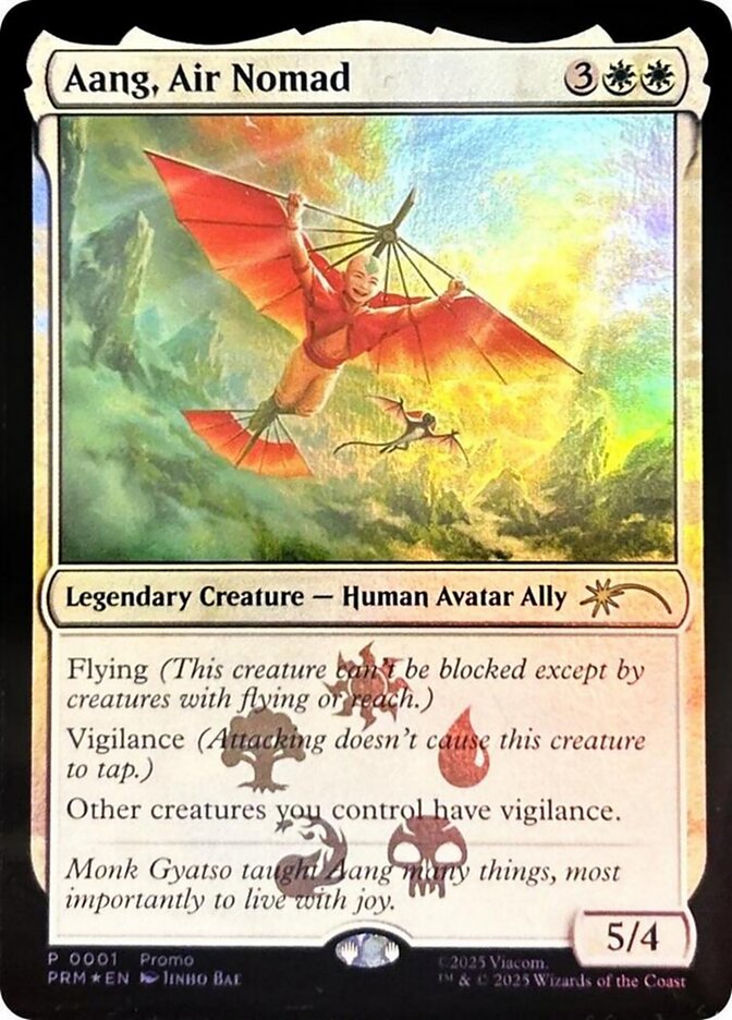 Aang, Air Nomad – Rare Magic: The Gathering card from Media and Collaboration Promos (#2025-25)