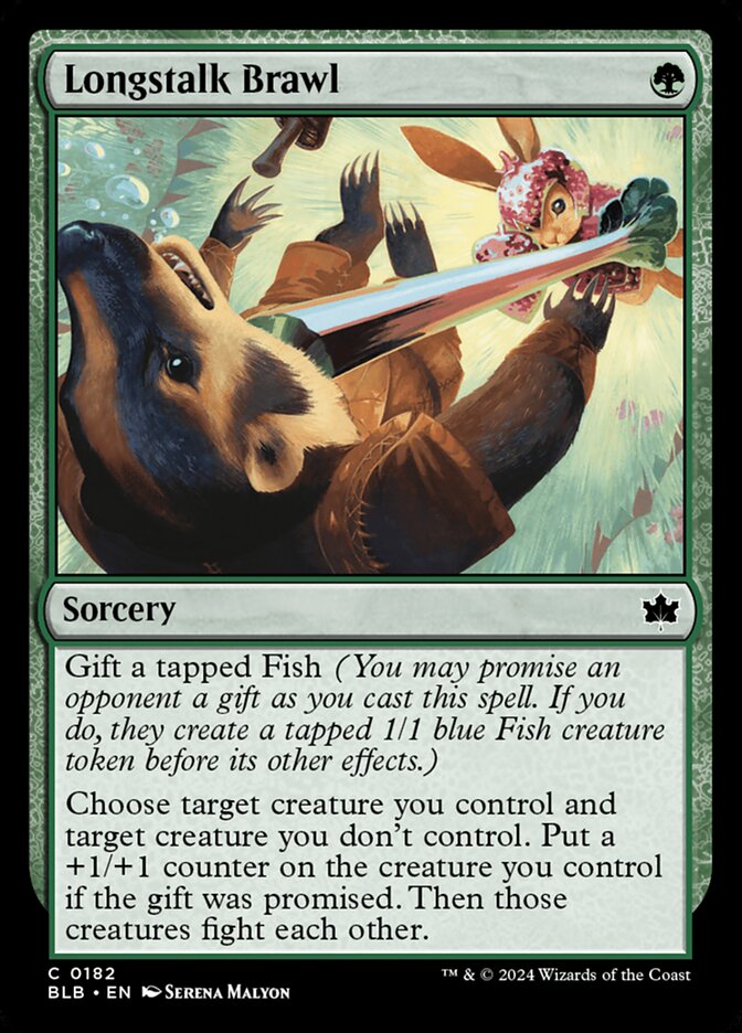 Longstalk Brawl – Common Magic: The Gathering card from Bloomburrow (#182)