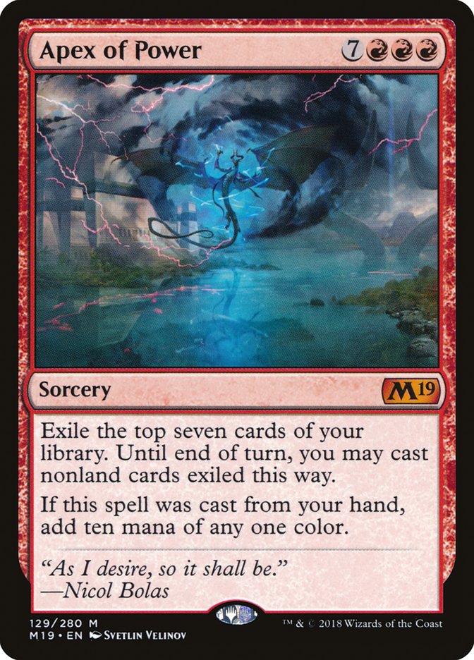 Apex of Power – Mythic Magic: The Gathering card from Core Set 2019 (#129)
