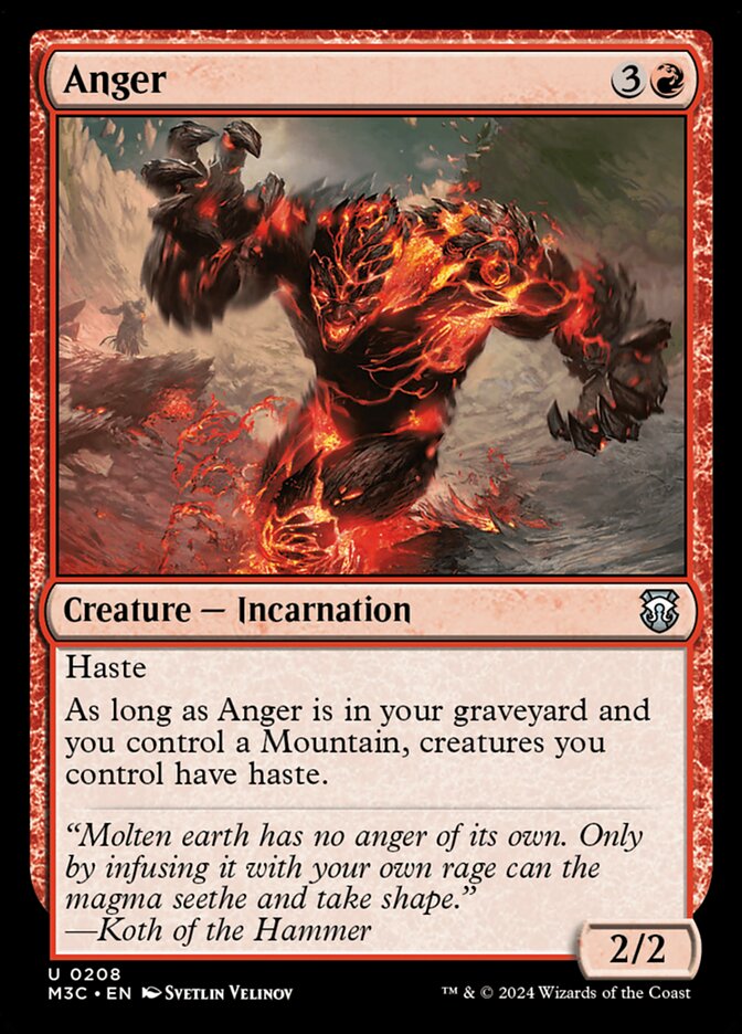 Anger – Uncommon Magic: The Gathering card from Modern Horizons 3 Commander (#208)
